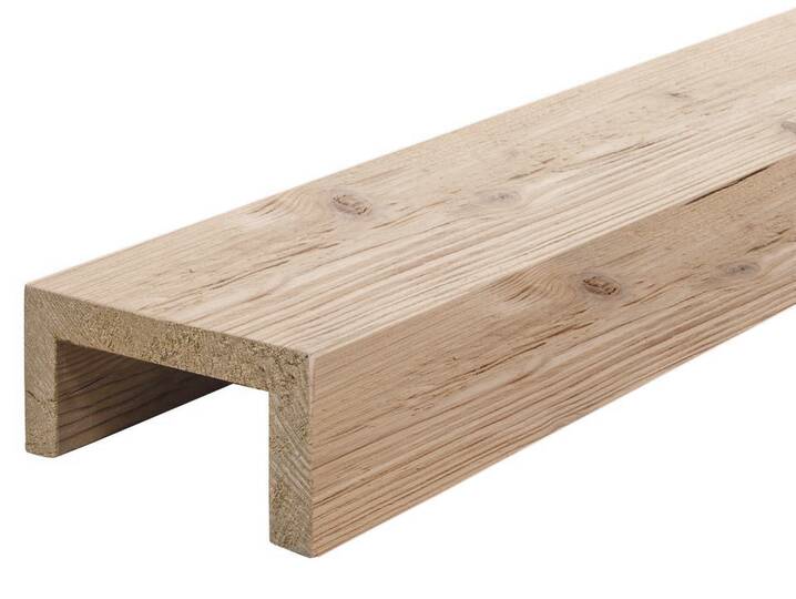 U-Balken / Zierbalken gebürstet, Fichte natur, Material Massivholz 