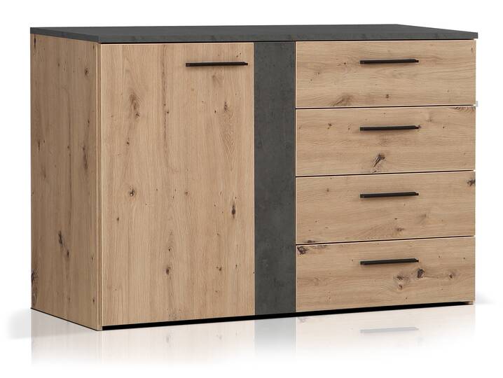 FILENA Kommode, Material Dekorspanplatte, Artisan Eiche Nachbildung/ Dunkelgrau