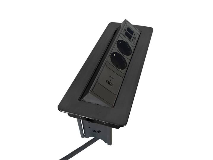 EXIT Tip Multifunktions-Steckdosenleiste, USB-A+C, ausklappbar, schwarz 