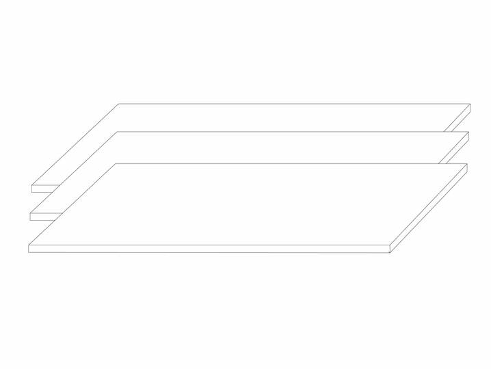 Einlegeböden 3er Set 72,7 cm 