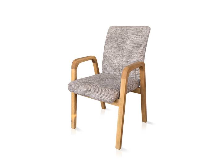 SOFIE Esstischstuhl, Material Massivholz/Stoff, Wildeiche/hellgrau 