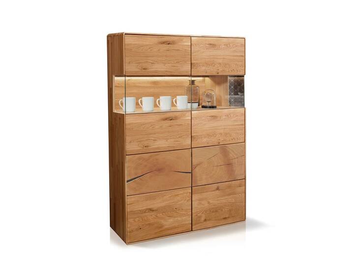 SARRAGOSSA Highboard II, Material Massivholz, Wildeiche geölt