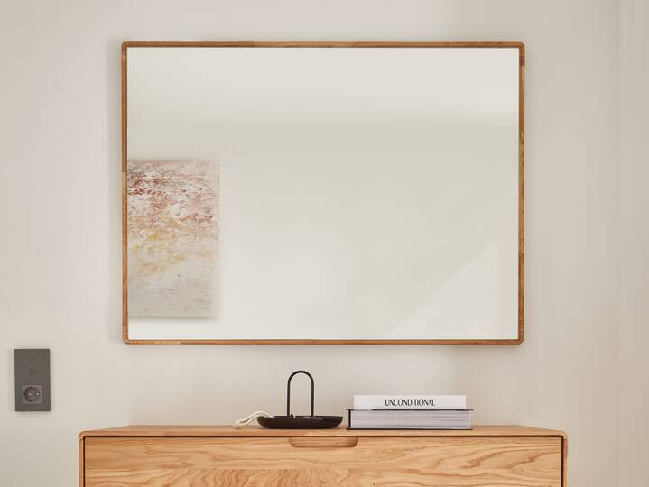ANDINO Spiegel 100x80 cm, Material Massivholz, Wildeiche geölt