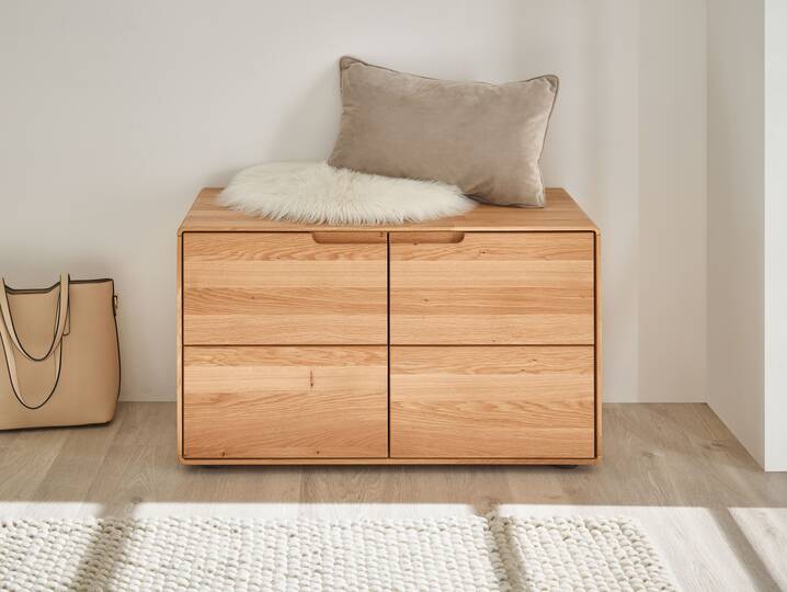 ANDINO Schuhbank, Material Massivholz, Wildeiche geölt