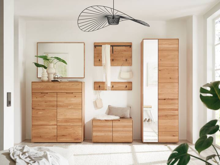 ANDINO Garderobenset, Material Massivholz, Wildeiche geölt
