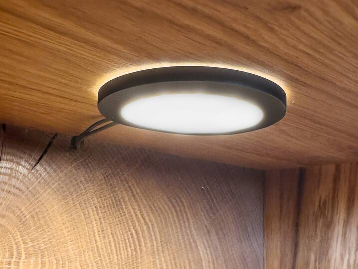 LED Spot 3er Beleuchtung schwarz, warmweißes Licht, m. Touch 