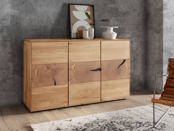 SARRAGOSSA Sideboard I, Material Massivholz, Wildeiche geölt