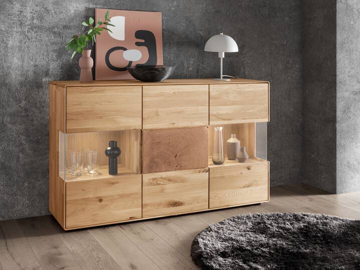 SARRAGOSSA Sideboard II, Material Massivholz, Wildeiche geölt