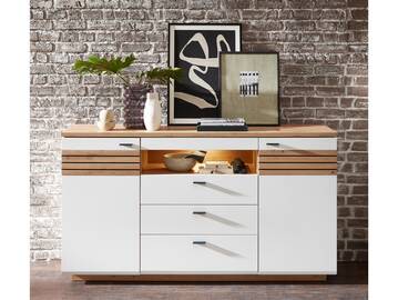 FABINA Sideboard, Material Dekorspanplatte, Artisan Eiche Nachbildung/weiss