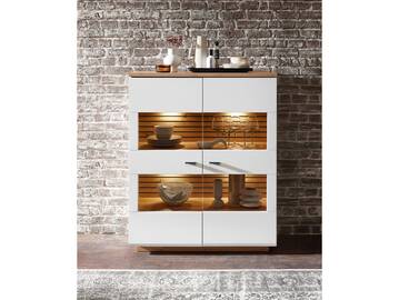 FABINA Highboard, Material Dekorspanplatte, Artisan Eiche Nachbildung/weiss