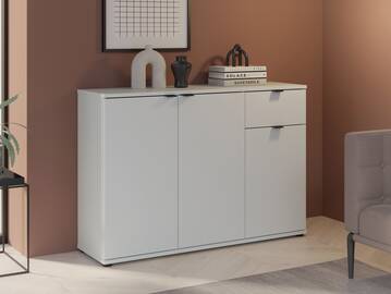 GINNY Kommode III, Material Spanplatte Hellgrau