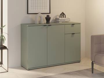 GINNY Kommode III, Material Spanplatte Salbei