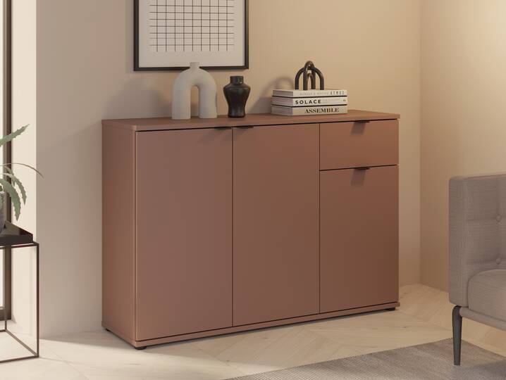 GINNY Kommode III, Material Spanplatte Terracotta