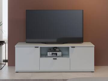 GINNY TV-Board, Material Spanplatte Hellgrau