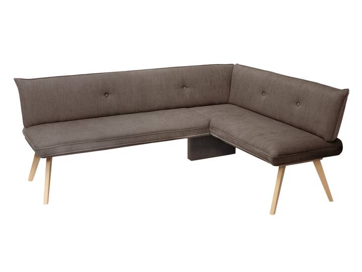GRADY I Eckbank, Gestell Massivholz/Stoffbezug 210 x 160 cm | braun