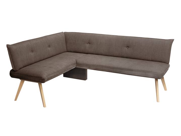 GRADY I Eckbank, Gestell Massivholz/Stoffbezug 160 x 210 cm | braun