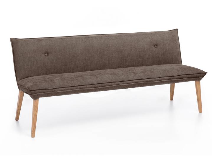 GRADY I Sitzbank/Küchenbank,  Gestell Massivholz/Stoffbezug 199 cm | braun