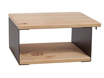 ZABINO Hängenachtkommode aus Zirbe, Material Massivholz/Metall Zirbe unbehandelt