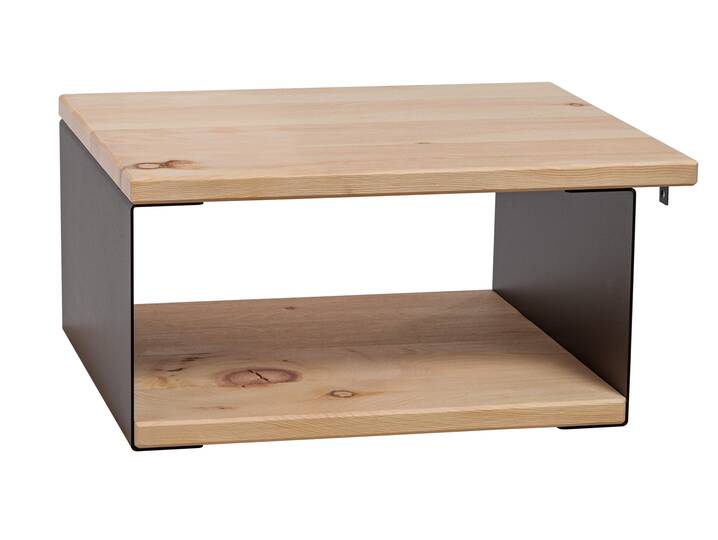 ZABINO Hängenachtkommode aus Zirbe, Material Massivholz/Metall Zirbe unbehandelt