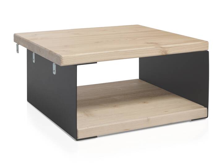 LUKY Nachtkommode, Material Massivholz/Metall, Fichte massiv/schwarz