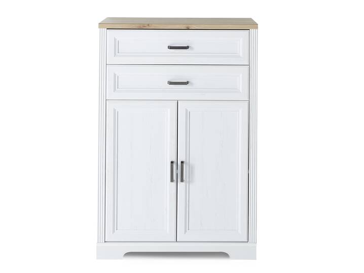 JADY Bürokommode, 2 Türen + 2 Schubkästen, Material MDF/Dekorspanplatte piniefarbig hell/eichefarbig