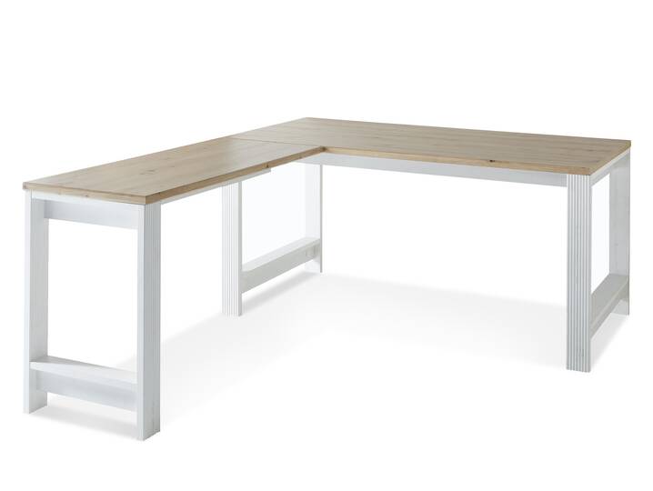 JADY Eckschreibtisch / Winkelkombination, Material MDF/Dekorspanplatte piniefarbig hell/eichefarbig