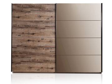 JESOLO Schiebetürenschrank, Material Dekorspanplatte, schlammeichefarbig 270 cm