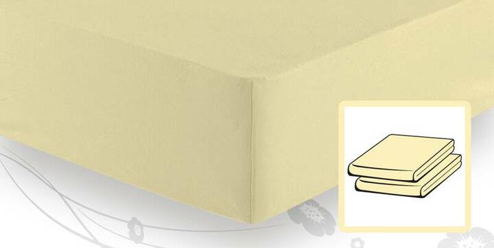 Schlafgut ELASTIC-JERSEY Spannbetttuch/Spannbettlaken 120x220 bis 130x220 kamille