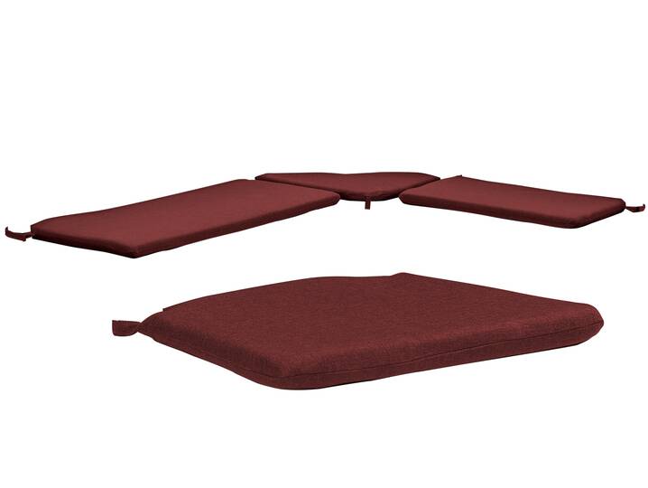 KÖNIGSEE Sitzkissensatz inkl. Stuhlkissen Weinrot