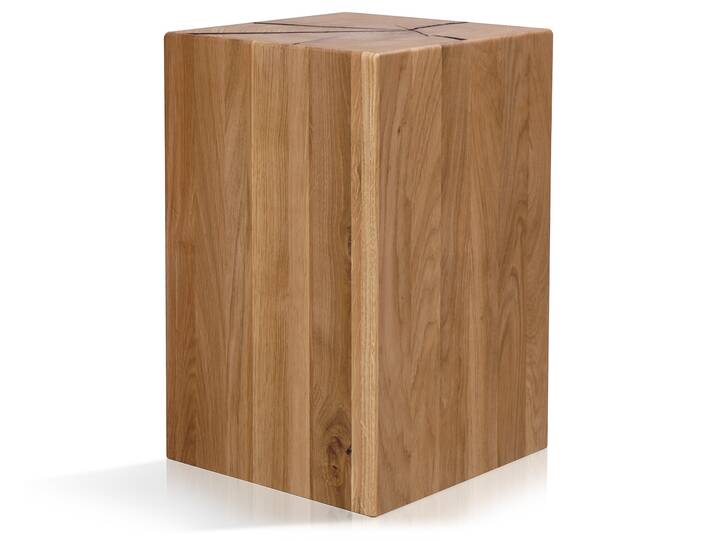 KENTO Blumensäule/Hocker, Material Massivholz, Wildeiche geölt 45.5 cm