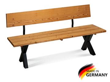 KENTUCKY Sitzbank / Gartenbank mit X-Beinen, Altholzoptik, Material Massivholz, THERMO-Fichte lackiert