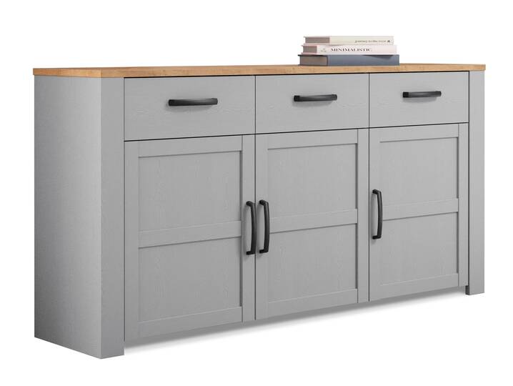 BRISCO Kommode II, Material Dekorspanplatte, eichefarbig/grau