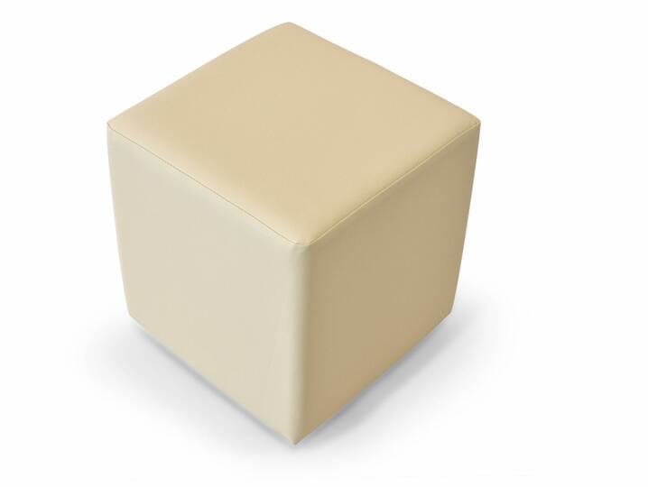 KUBUS Bequemer Sitzwürfel, Material Kunstleder, 39x34x34 cm Bandscheibenwürfel beige