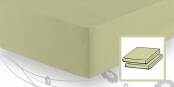 Schlafgut ELASTIC-JERSEY Spannbetttuch/Spannbettlaken 90x220 bis 100x220 lind