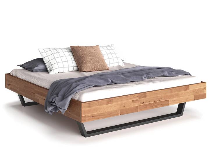 LÖWEN Kufenbett ohne Kopfteil, Material Massivholz 90 x 200 cm | Buche unbehandelt | ohne Kopfteil