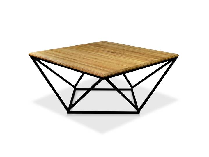 ELIAN Couchtisch 70x70 cm, Material Massivholz/Metall, Eiche geölt 