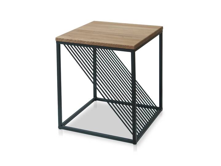 JORIS Beistelltisch 40x40x50 cm, Material Massivholz/Metall,  Eiche geölt 