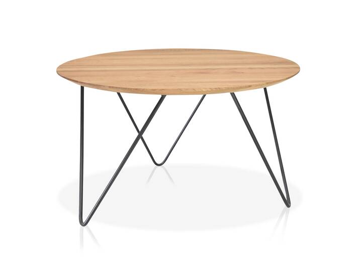 EMIR Couchtisch 60 cm, Material Massivholz/Metall, Eiche geölt 