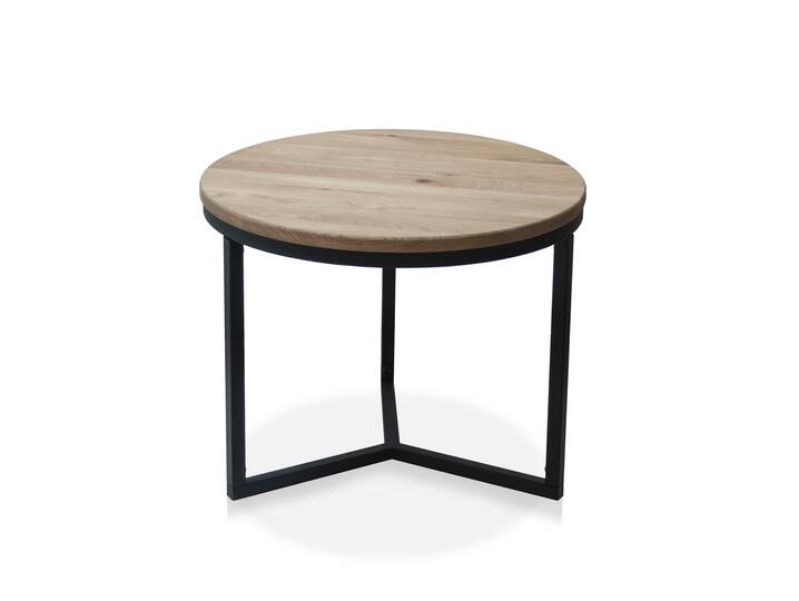 THILO Beistelltisch 50 cm, Material Massivholz/Metall, Eiche geölt 