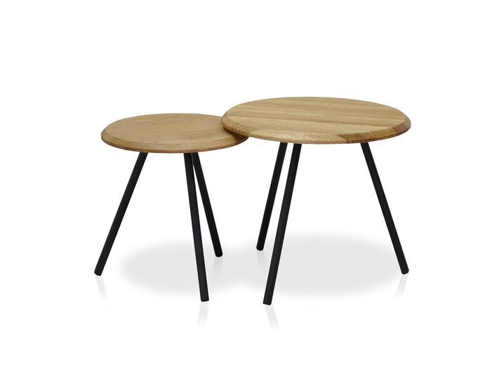 MIRON 2er Set Beistelltische Eiche geölt 