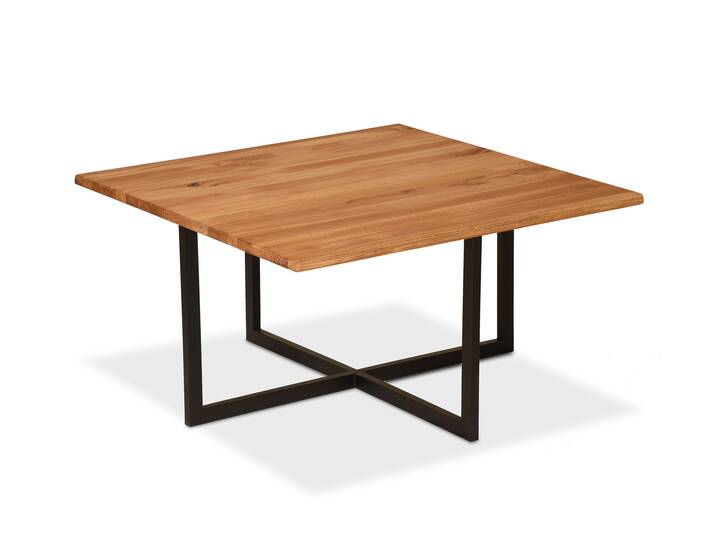 LENNARD Couchtisch 70x70 cm, Material Massivholz / Metall, Eiche geölt 