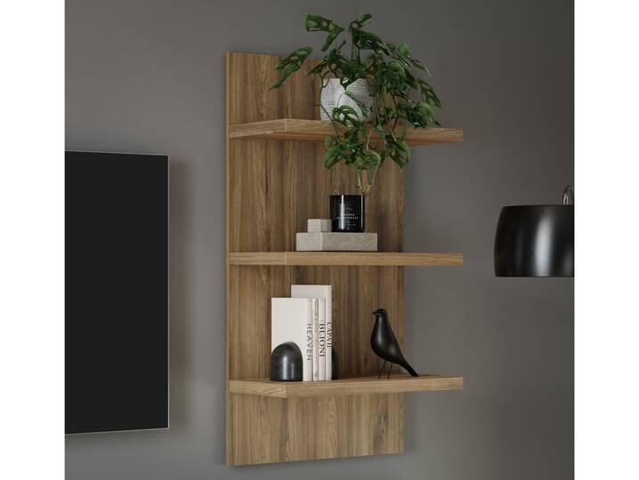 LENNOX Wandregal, Material Dekorspanplatte, Valencia Oak Dekor 
