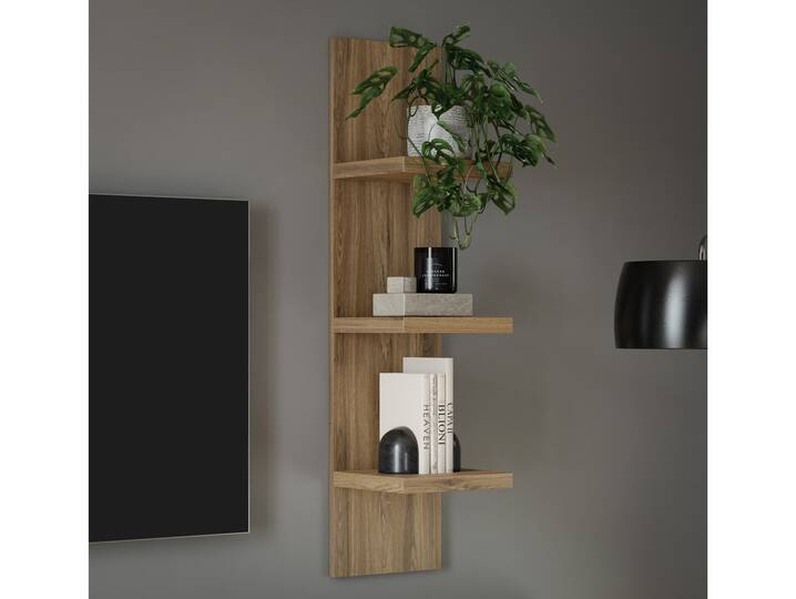 LENNOX Wandregal, Material Dekorspanplatte, Valencia Oak Dekor 