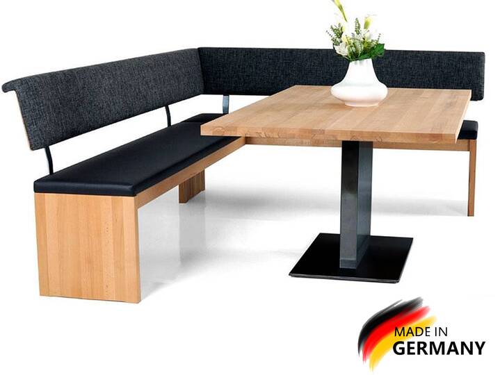 MAESTRO Maßeckbank Wangenfuß, Material Massivholz