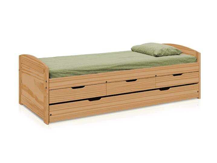 MAYRA Tandemliege, Material Massivholz, Kiefer Kiefer gewachst