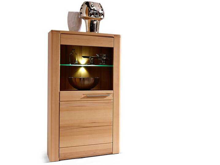 NESTOR PLUS Vitrine links, Material Teilmassiv, Kernbuche lackiert