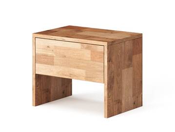 LÖWEN Nachtkommode mit Schubkasten, Material Massivholz Wildeiche unbehandelt