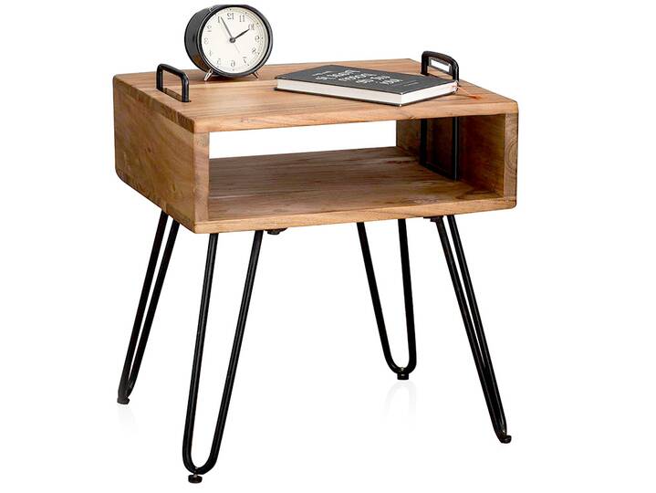 OJAN Nachtkommode / Beistelltisch, Material Massivholz, Akazie