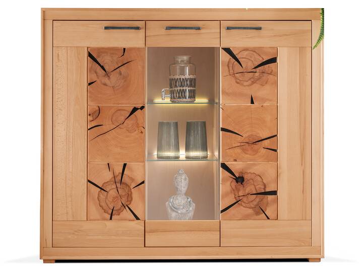 PASSERO Highboard II, Material Massivholz, Kernbuche geölt
