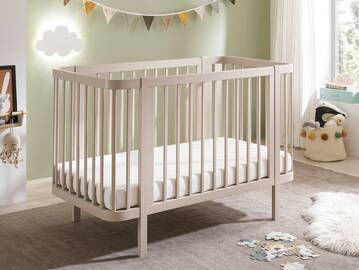 LENI Babybett 70x140 cm inkl. Umbauseite, Material Spanplatte, Kaschmir
